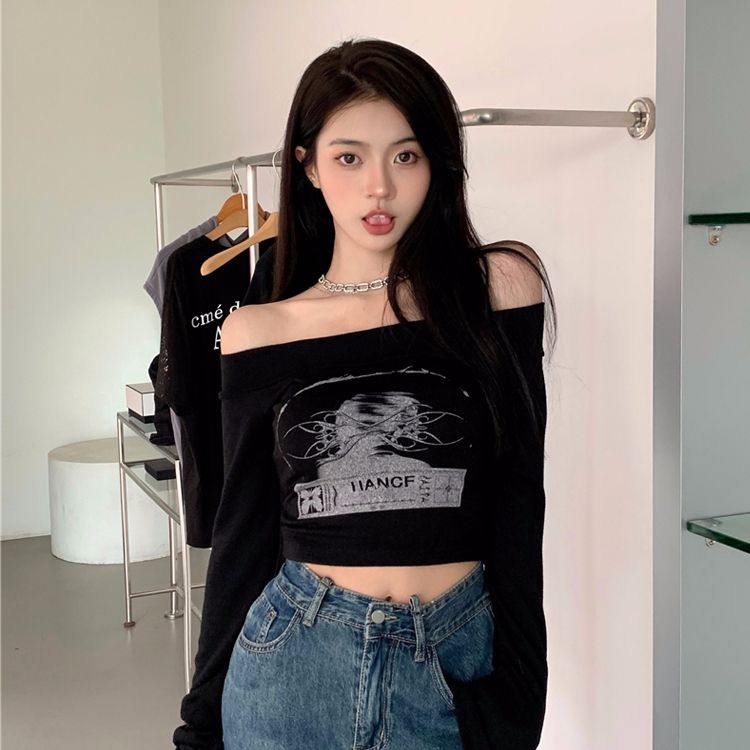 Modal cotton 260g hot girl one-shoulder inner wear for women short slim base shirt top