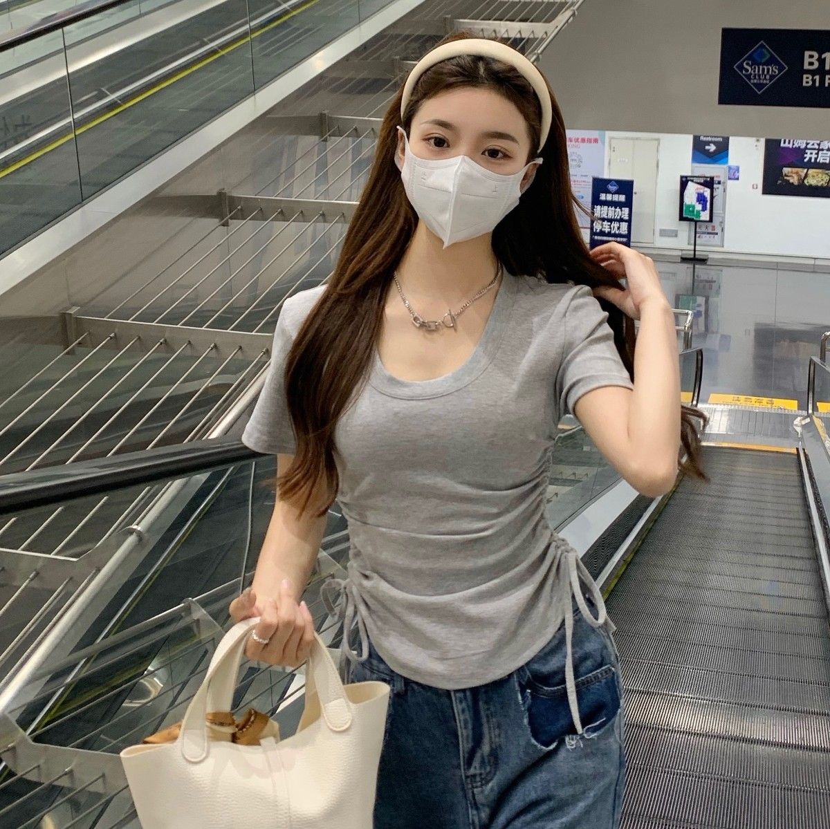 40支92棉8氨綸210克質量大碼女裝正肩t恤短袖純欲風 M-4XL