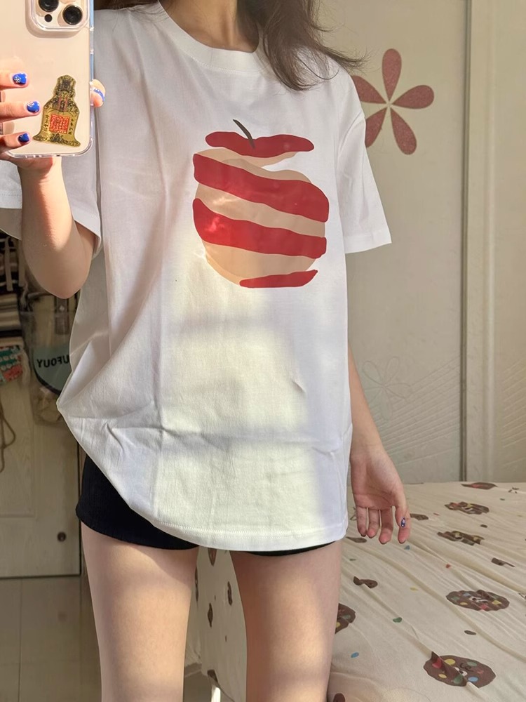 High-quality pure cotton 200g combed tight feel and smooth high-quality workmanship for women's short-sleeved T-shirt