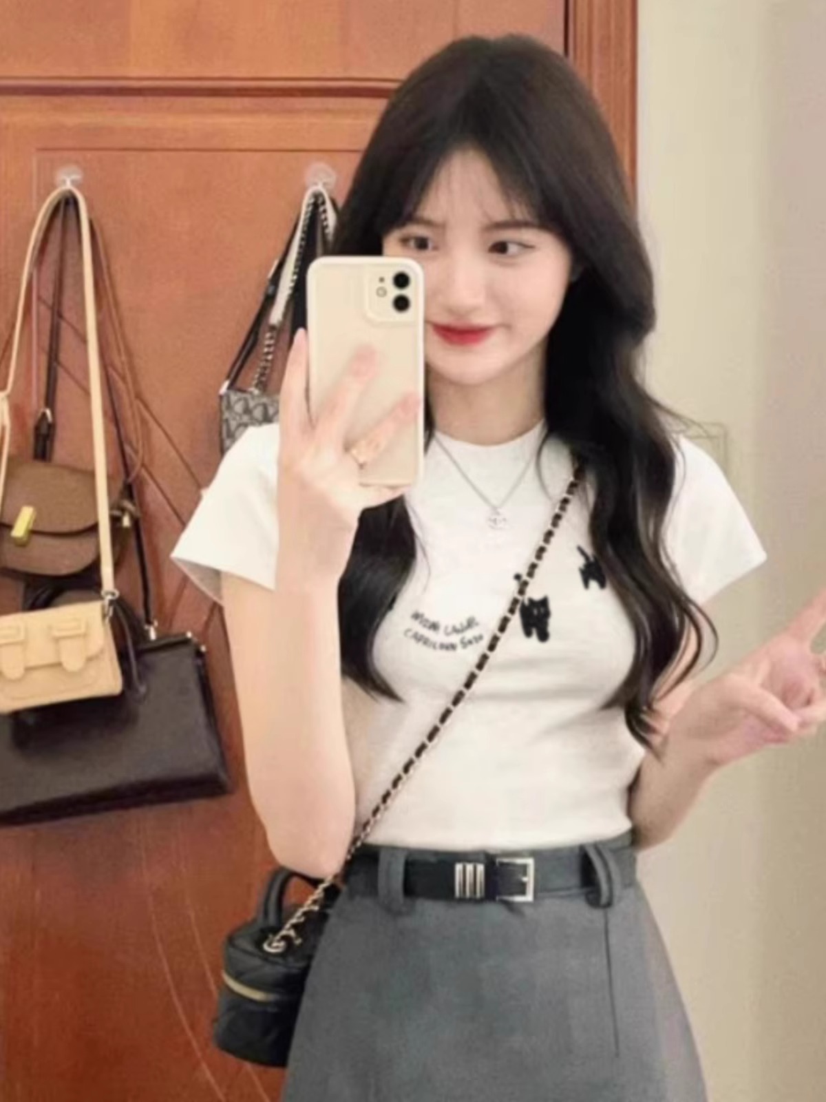 High-quality pure cotton 210g 40 pieces Odale 92 cotton 8 spandex printed hot girl slim short-sleeved T-shirt for women
