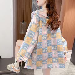 實拍2025夏季韓版寬鬆百搭薄款拉鏈開衫防曬服外套女