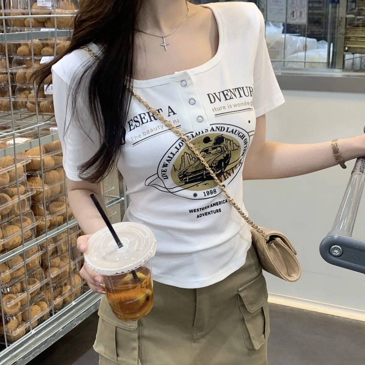 40支95棉5氨綸210克質量大碼女裝遮肉別致辣妹上衣T恤女M-4XL