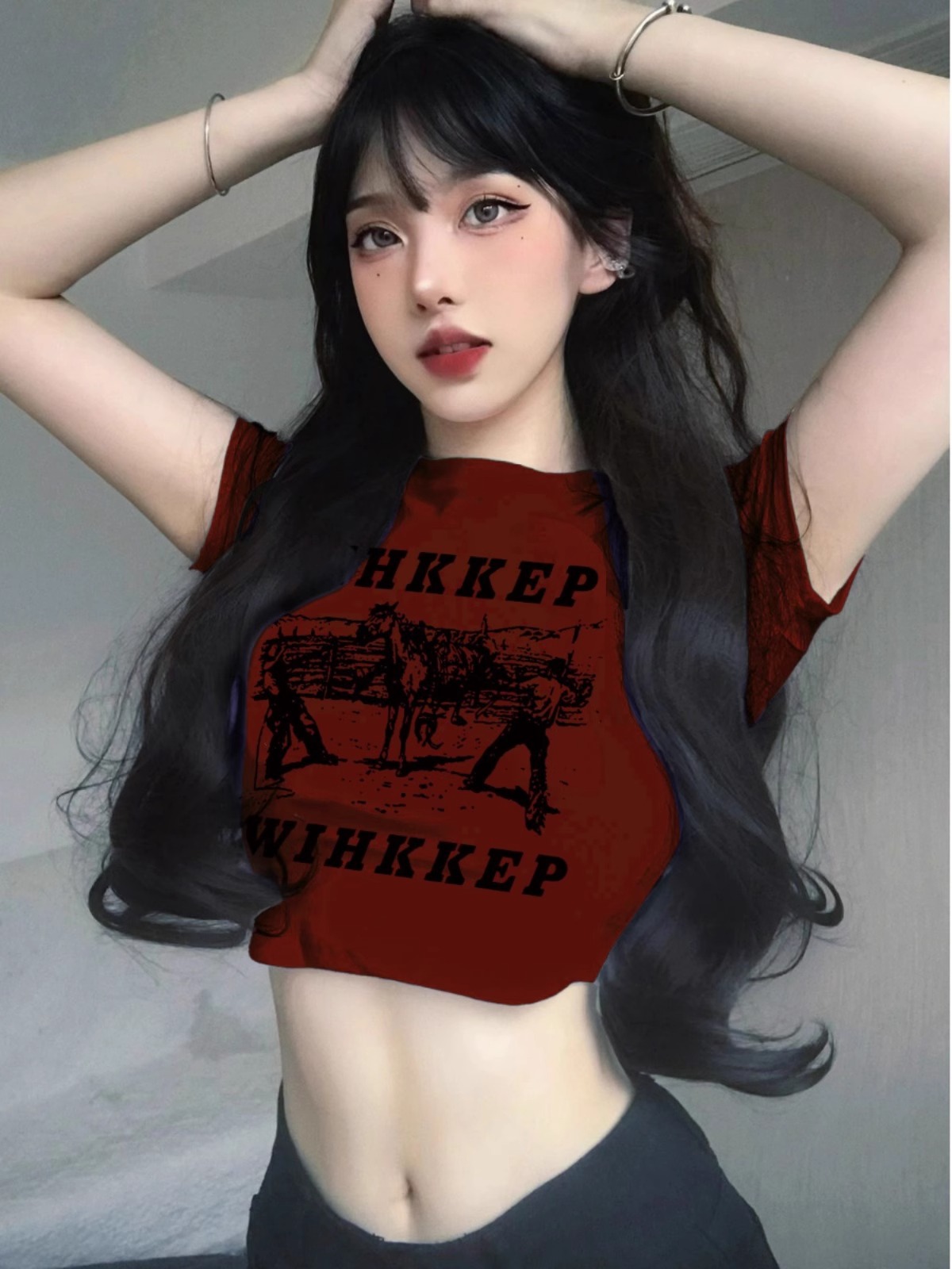 High-quality pure cotton 210g 40 pieces Odale 92 cotton 8 spandex print slim hot girl short T-shirt for women