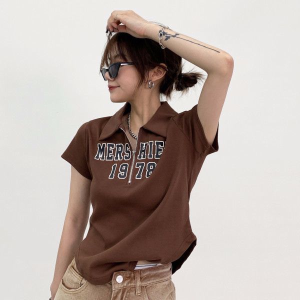 Pure cotton 210g new summer hot girl slim short top for women