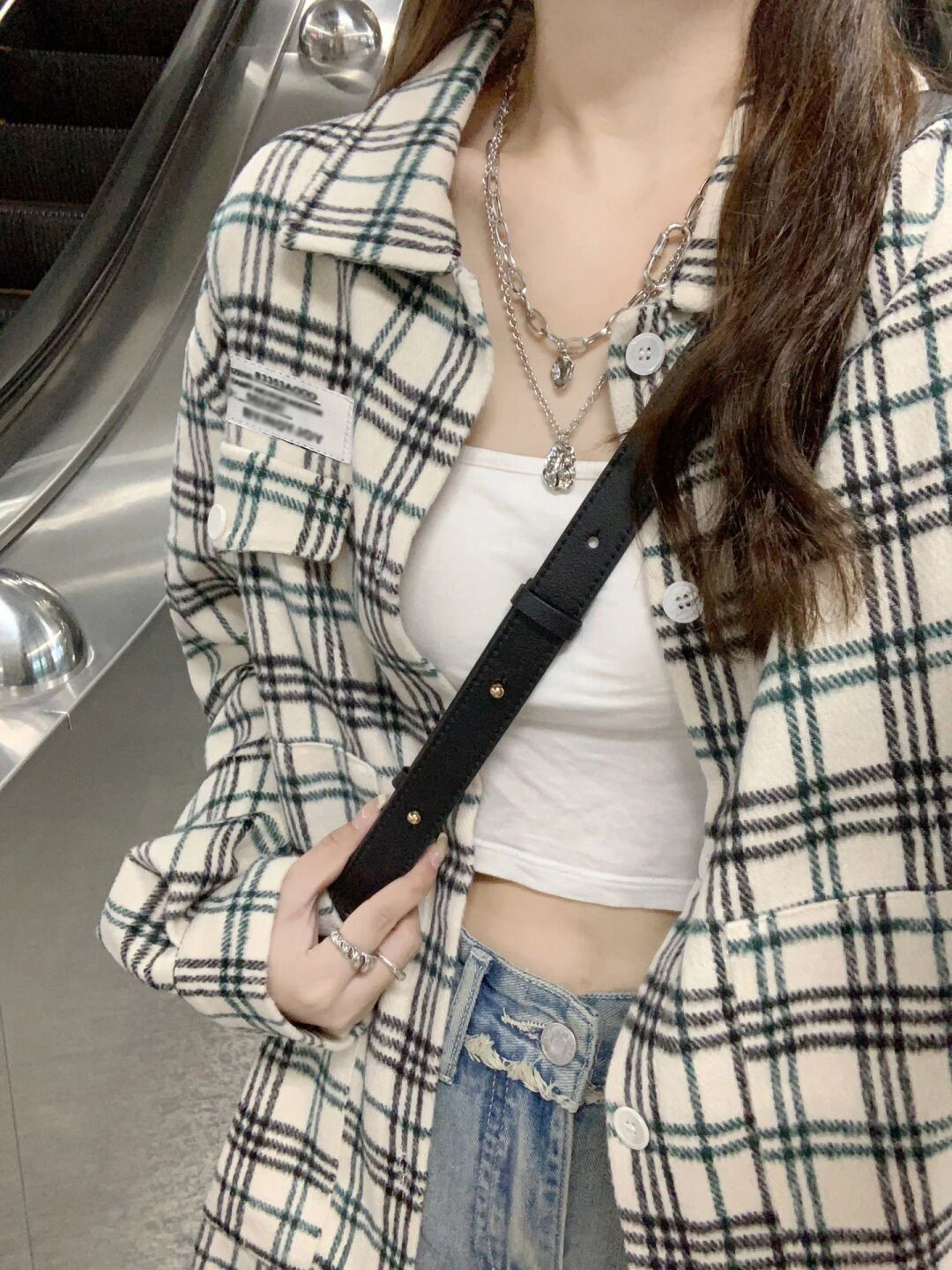 復古格子長袖襯衫外套女設計感小眾外搭疊穿襯衣早秋秋季新款上衣