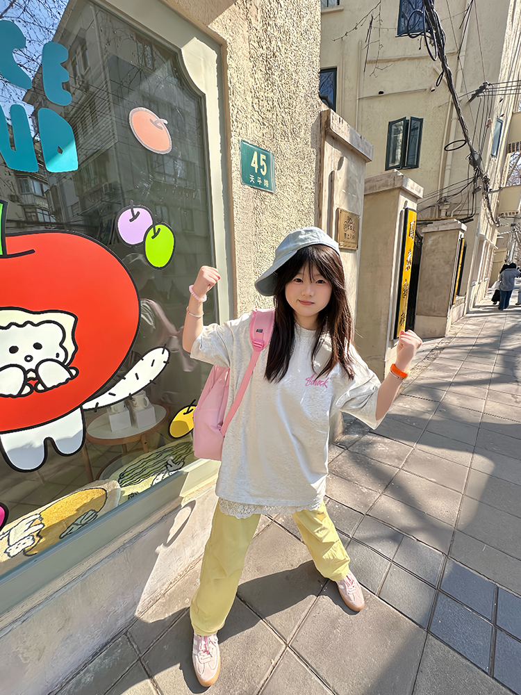 High-quality pure cotton 200g combed tight 100% cotton live broadcast same product front printed loose short-sleeved T-shirt for women
