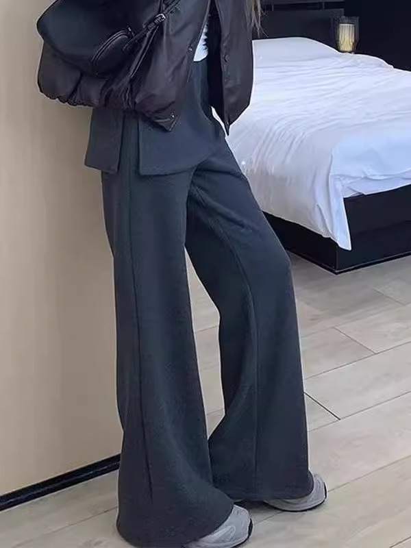 ，原版做法#喇叭褲女2025早春新款假兩件半身裙微喇長褲女