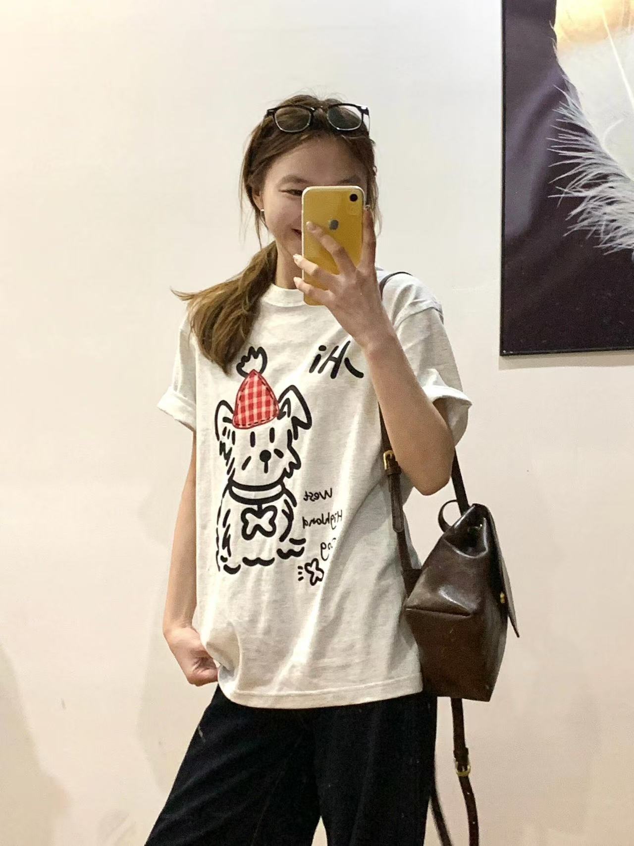 高品質純棉200克100%棉精梳緊密優質做工前印花短袖t恤女