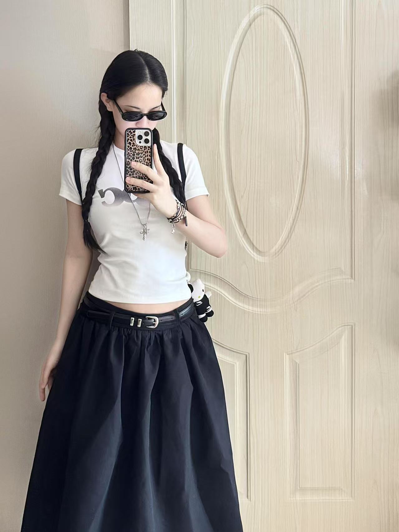 High-quality pure cotton 210g 40 pieces Odale 92 cotton 8 spandex printed hot girl slim short-sleeved T-shirt for women