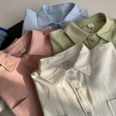 2025原版長袖白襯衫女春季韓版內搭疊穿百搭寬鬆休閒襯衣