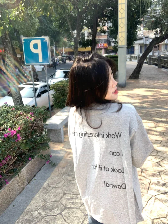 High-quality pure cotton 200g combed tight 100% cotton live broadcast same product front and rear printing loose short-sleeved T-shirt
