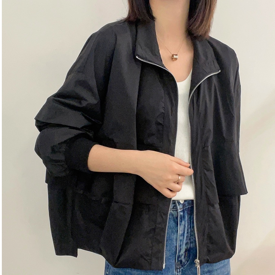 2025春裝立領拉鏈女新款薄款女裝時尚洋氣短款外套潮