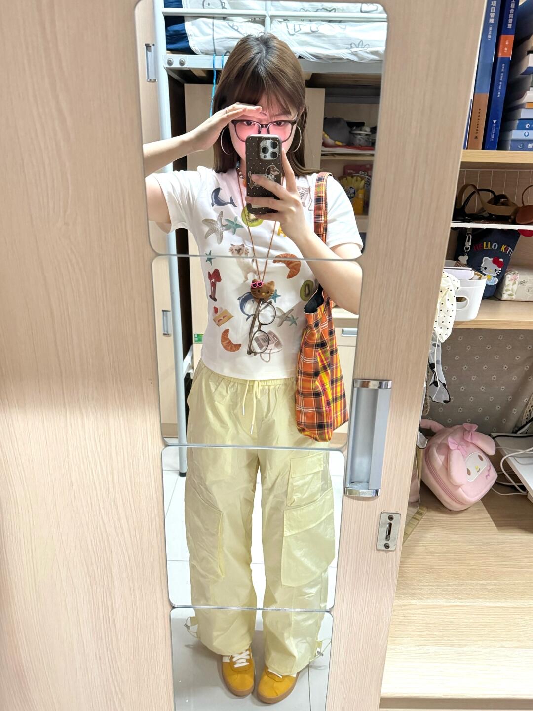 High-quality pure cotton 210g 40 Odale with elastic front printed slim short-sleeved T-shirt for women