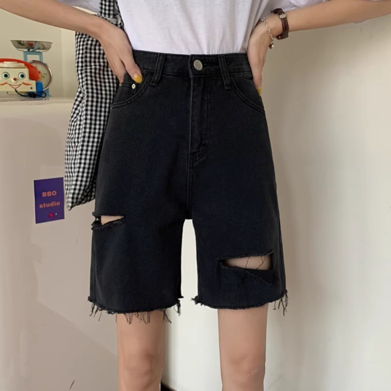 夏季新款防走光高腰牛仔短裙女顯瘦A字包臀韓版大碼半身裙子I