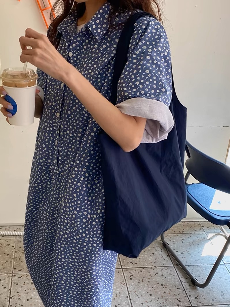 連體褲女夏季2025韓國幸運草印花舒適新款短袖寬鬆闊腿連衣長褲子