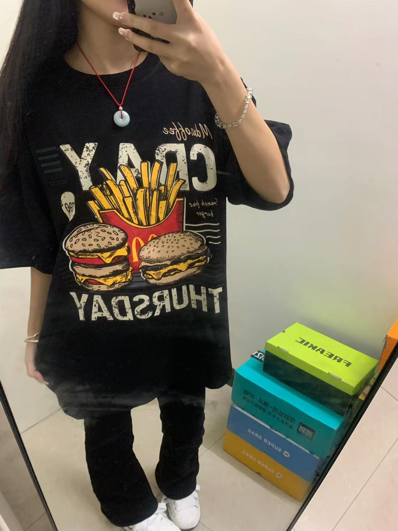 High-quality pure cotton 230g combed tight feel and smooth high-quality workmanship for women's short-sleeved T-shirt