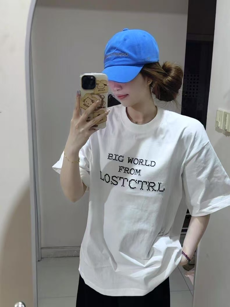 High-quality pure cotton 200g 100% cotton combed tight high-quality workmanship short-sleeved T-shirt for women