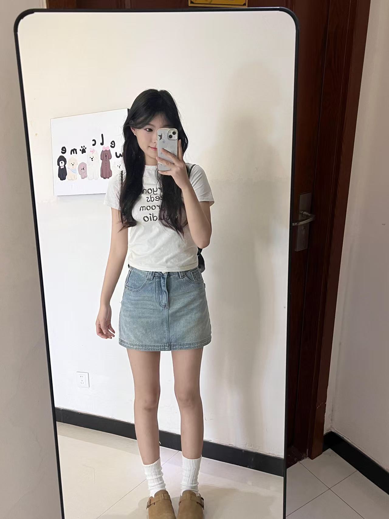 High-quality pure cotton 210g 40 pieces Odale 92 cotton 8 spandex printed hot girl slim short-sleeved T-shirt for women