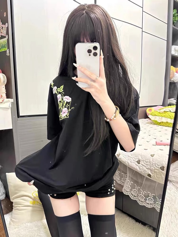 High-quality pure cotton 200g 100% cotton combed tight high-quality workmanship short-sleeved T-shirt for women