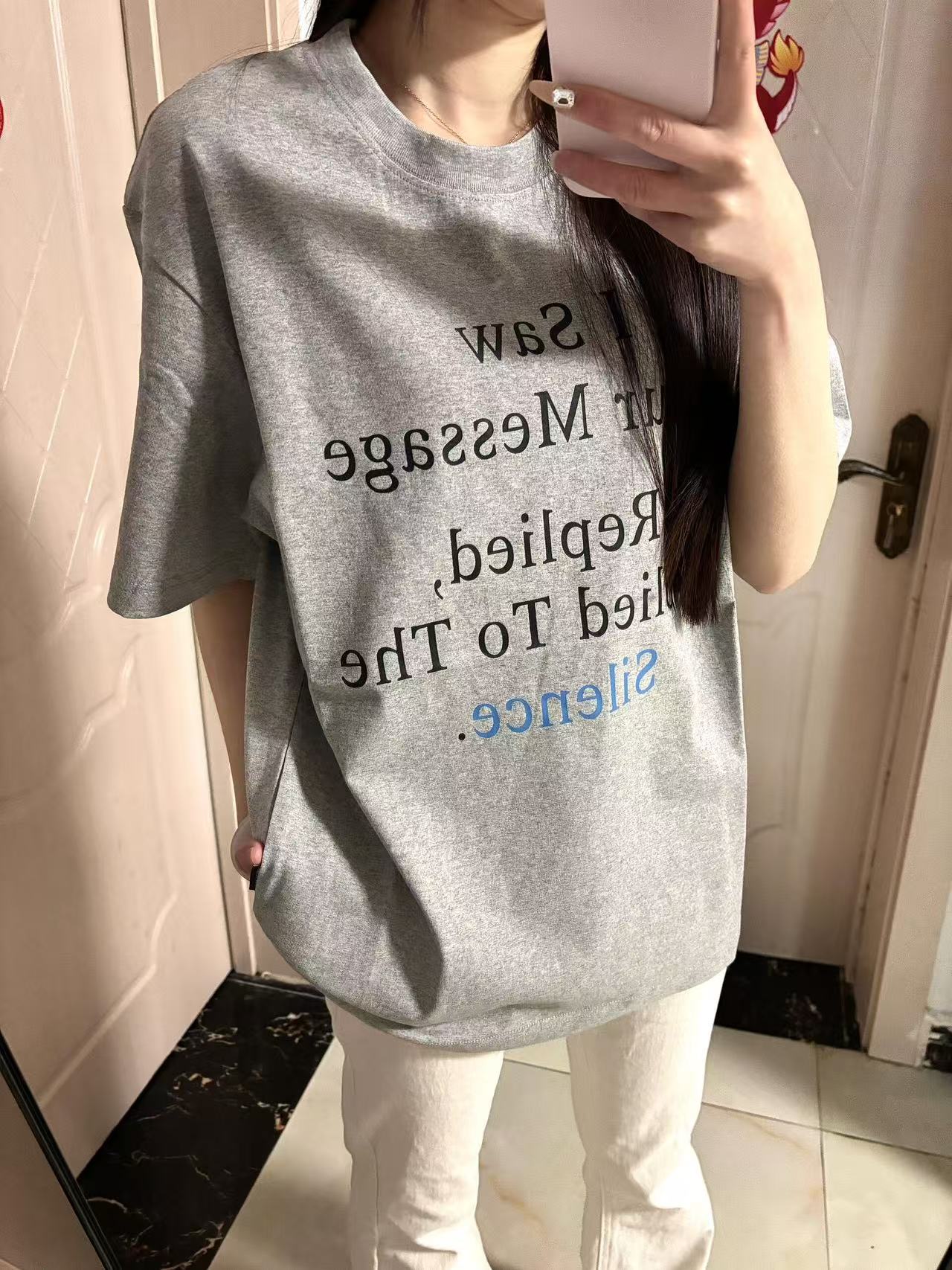 High-quality pure cotton 200g 100% cotton combed tight high-quality workmanship short-sleeved T-shirt for women