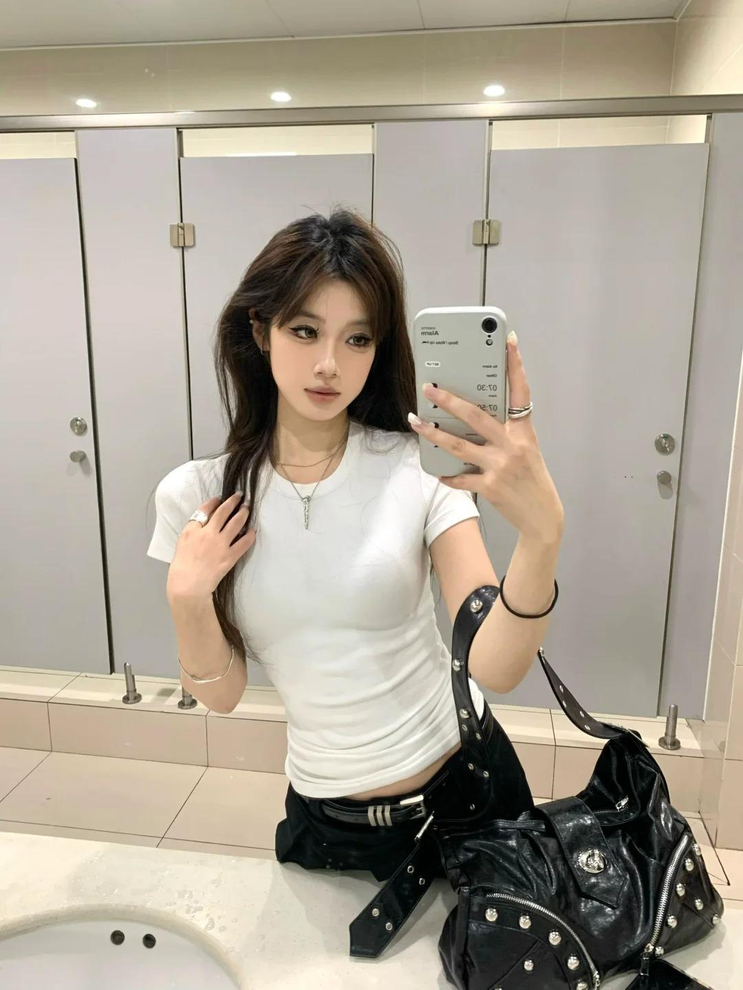 High-quality pure cotton 210g 40 pieces Odale 92 cotton 8 spandex solid color hot girl slim short-sleeved T-shirt for women