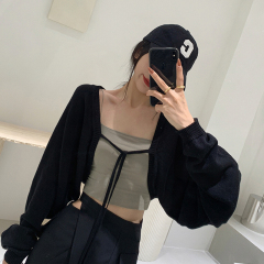 2025原版冰絲防曬衫開衫女春夏長袖披肩短款女外搭辣妹上衣罩衫