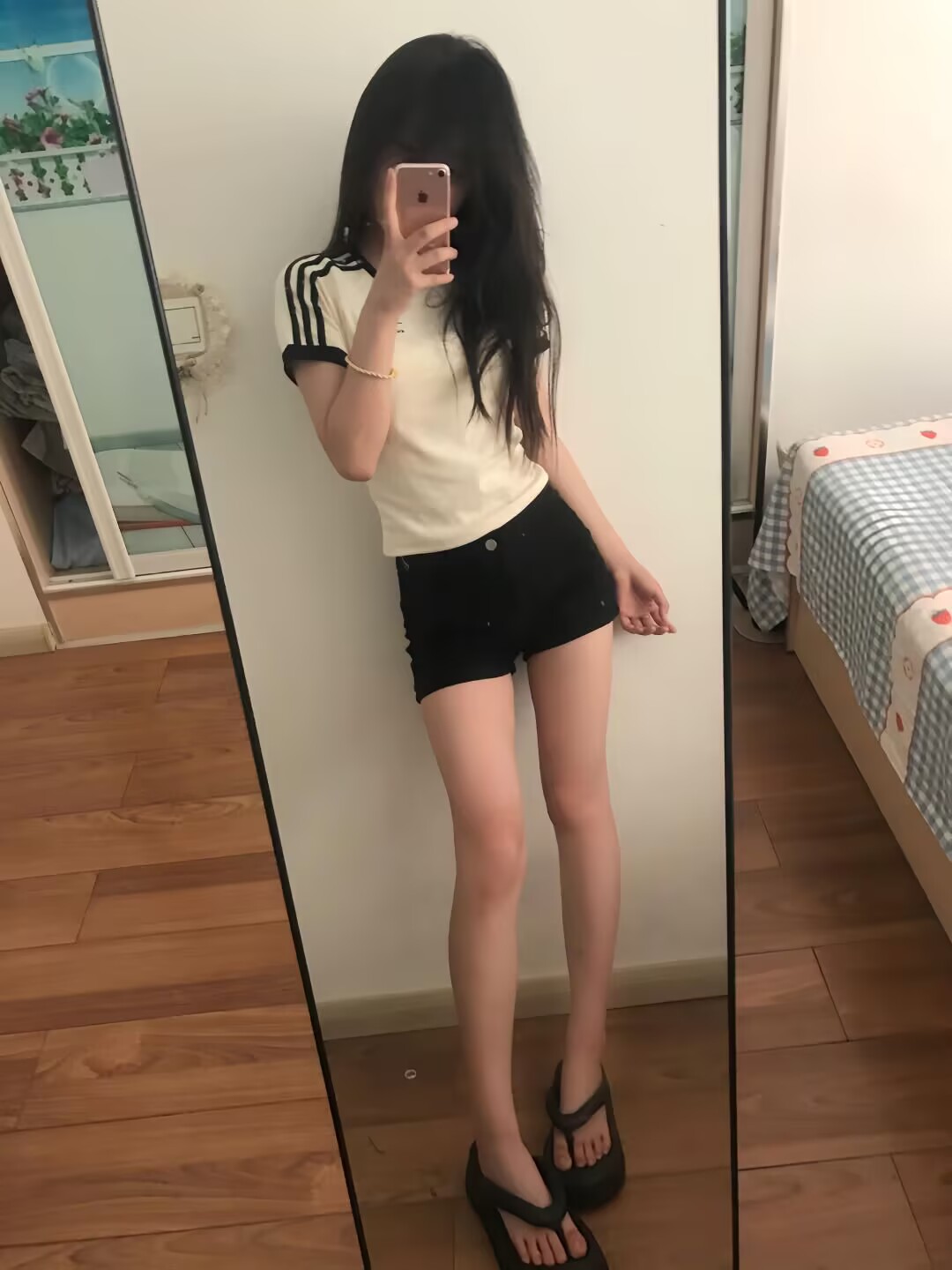 High-quality pure cotton 210g 40 Odale 92 cotton 8 spandex regular slim three-bar t-shirt for women