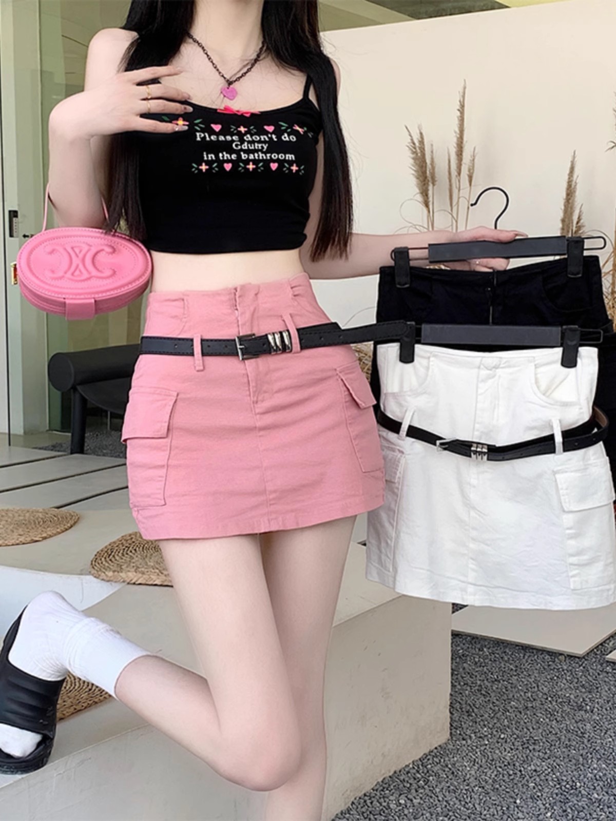 辣妹性感包臀a字短裙女夏季新款彈力高腰顯瘦大碼胖MM半身裙子潮