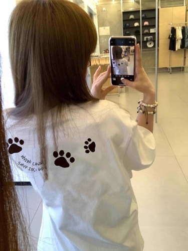 High-quality pure cotton 200g 100% cotton combed tight high-quality workmanship front and rear printing short-sleeved T-shirt for women