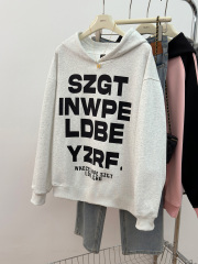 實拍衛衣男女情侶裝春秋薄2025早春新款寬鬆印花外套連帽韓版上衣