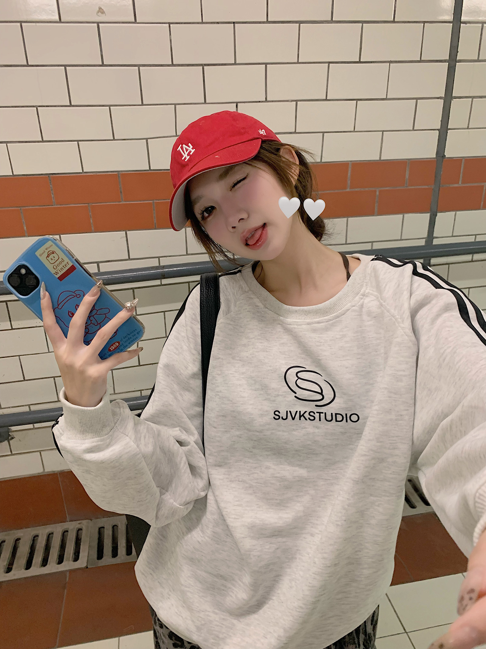 實拍衛衣男女情侶裝薄款2025早春新款寬鬆設計感條紋圓領韓版上衣