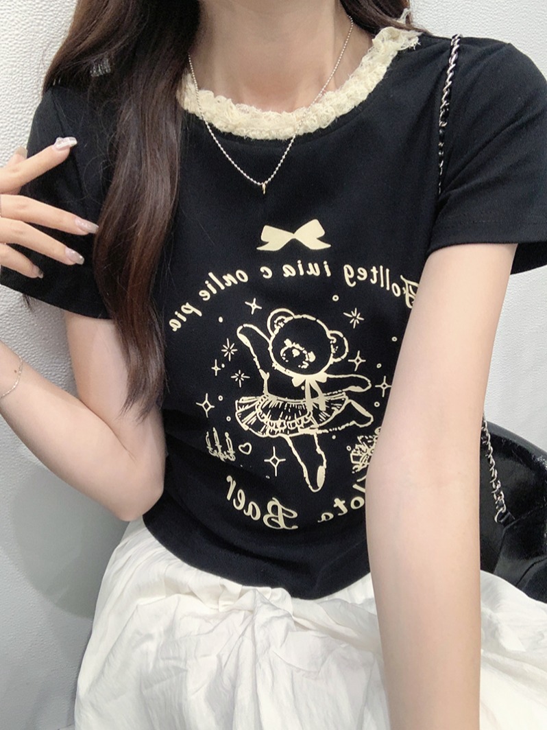 實拍1*1純棉螺紋210克短袖t恤女夏2025新款修身短款圓領上衣女裝