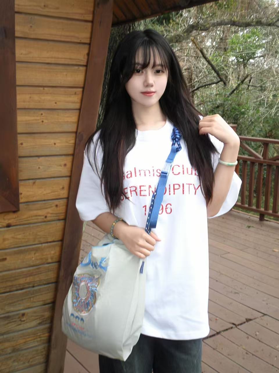 High-quality pure cotton 200g 100% cotton combed tight high-quality workmanship short-sleeved T-shirt for women