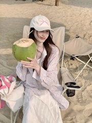 韓版長袖格紋防曬襯衫外套女