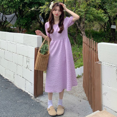 Original Version First Love Cloud Dress for Women - Summer Gentle Wind Cream White French Pleated Dress