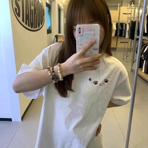 High-quality pure cotton 200g 100% cotton combed tight high-quality workmanship front and rear printing short-sleeved T-shirt for women