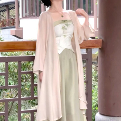 新中式國風冰絲防曬衣女春秋季新款薄款中長款旗袍外搭開衫外套