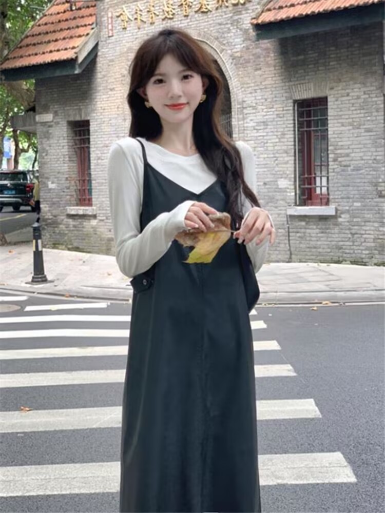 高級感秋裝搭配一整套裙子吊帶裙女裝年新款時尚套裝裙女