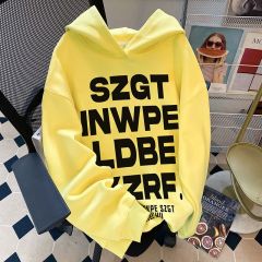 實拍衛衣男女情侶裝春秋薄2025早春新款寬鬆印花外套連帽韓版上衣