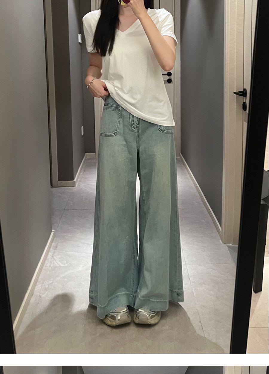 牛仔褲女春秋新款韓版直筒寬鬆復古薄款顯瘦慵懶感長褲女