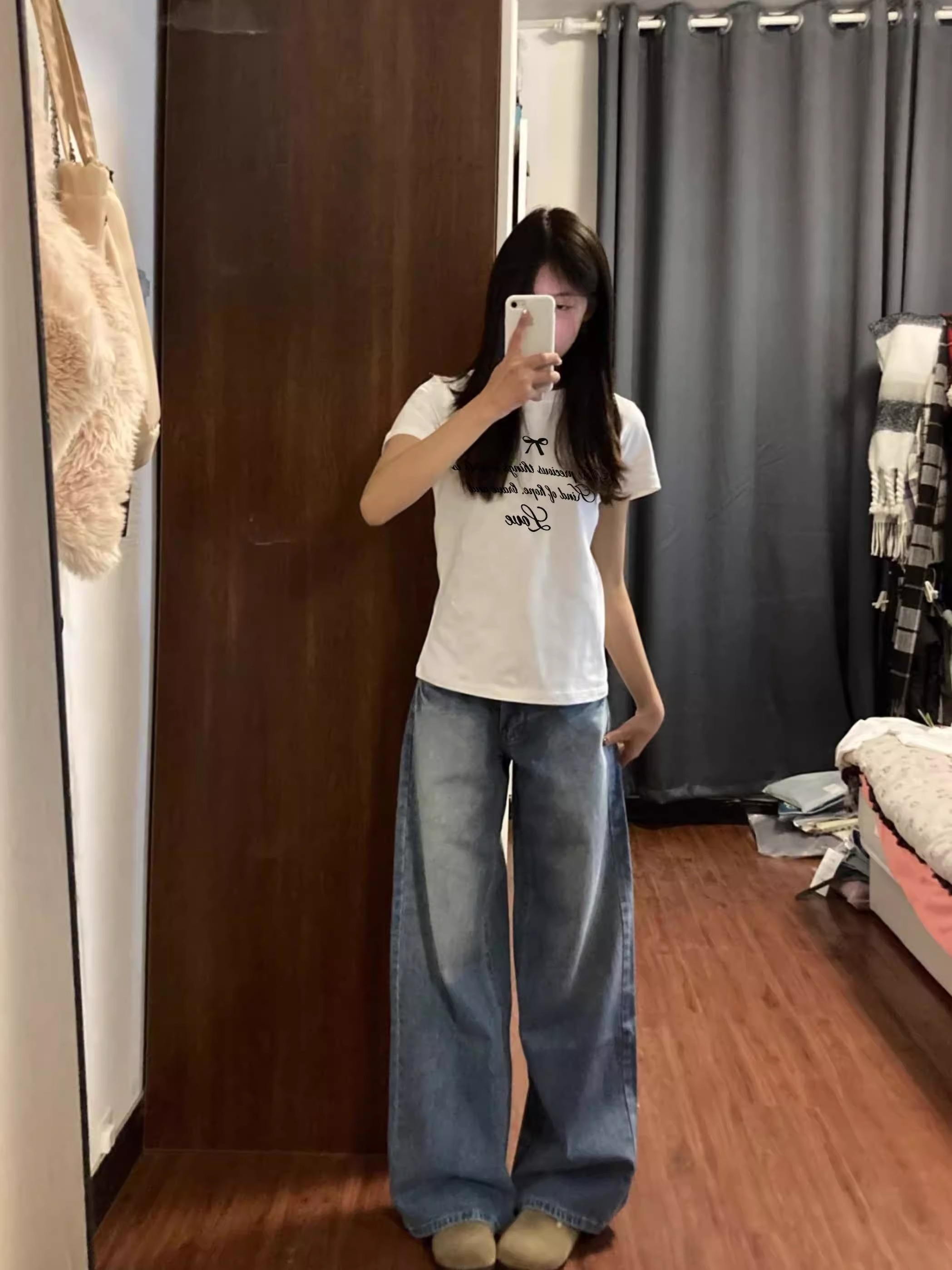 High-quality pure cotton 210g 40 pieces Odale 92 cotton 8 spandex printed hot girl slim short-sleeved T-shirt for women
