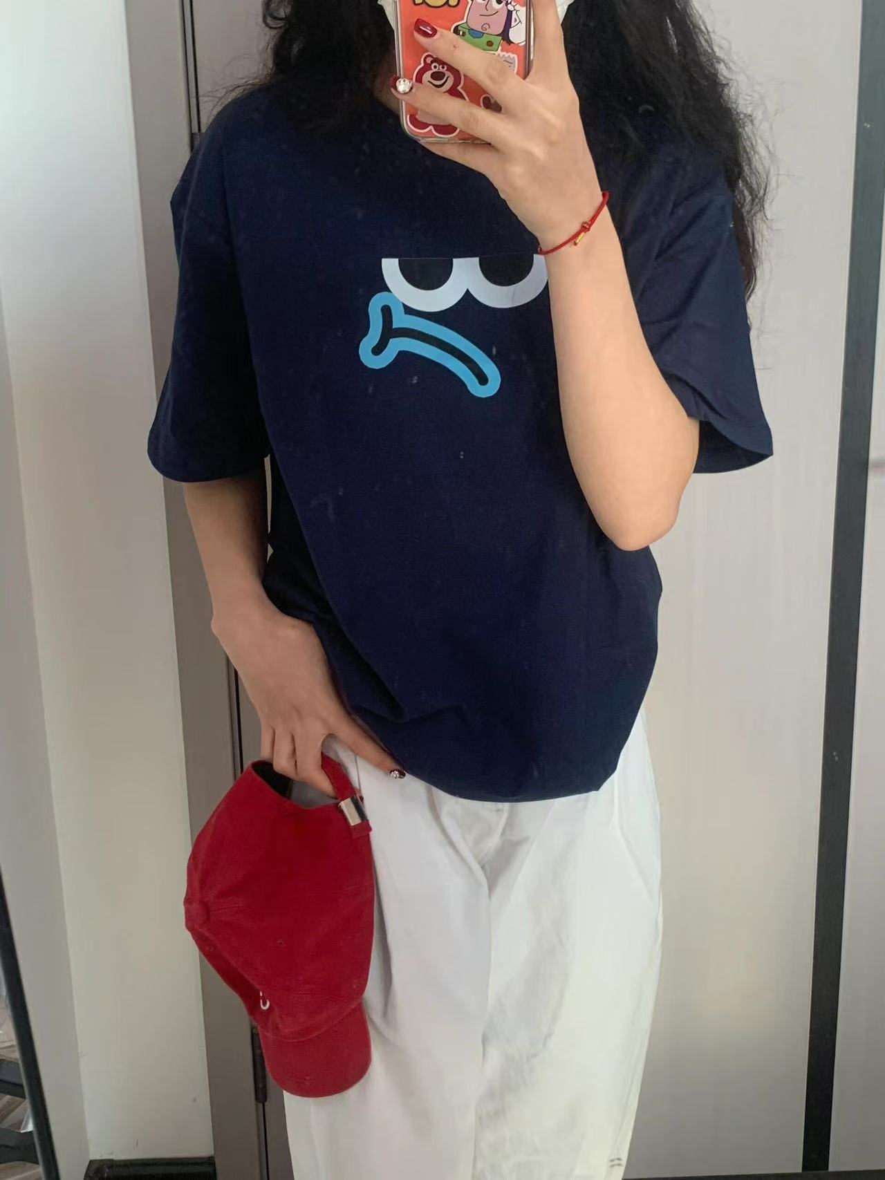 高品質純棉200克100%棉精梳緊密優質做工前印花短袖t恤女