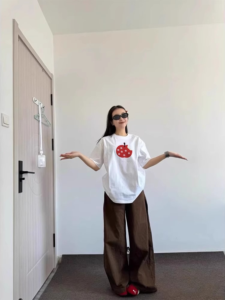 High-quality pure cotton 200g 100% cotton combed tight high-quality workmanship short-sleeved T-shirt for women