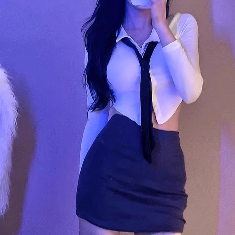 jK包臀裙秘書服裝制服女情調春秋純欲風修身上衣+短裙子