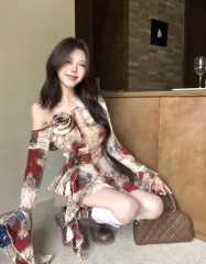 Shot ~ Women's Pure Desire Hot Babe One-Shoulder Slimming Slimming Shoulder Design Sensory Top