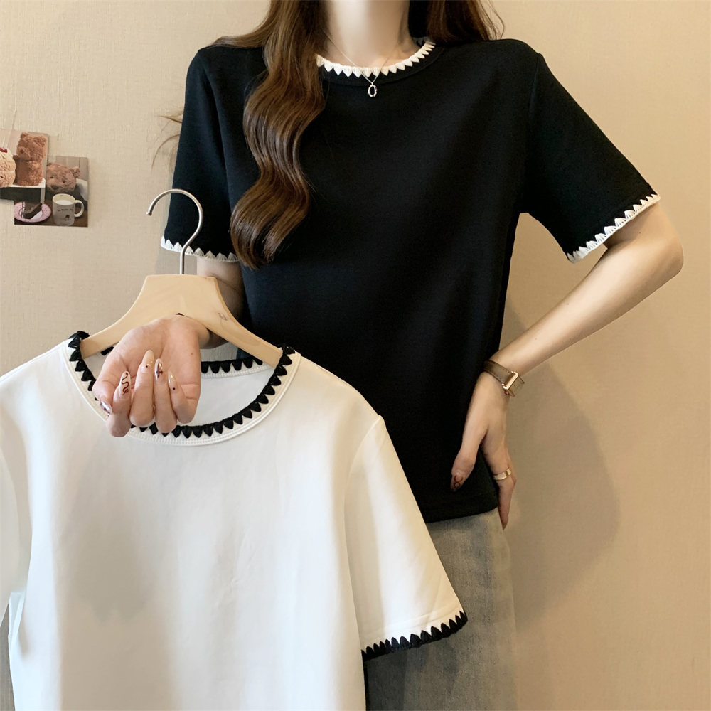 Real shot 21 pure cotton 210g 100% cotton short-sleeved T-shirt for women