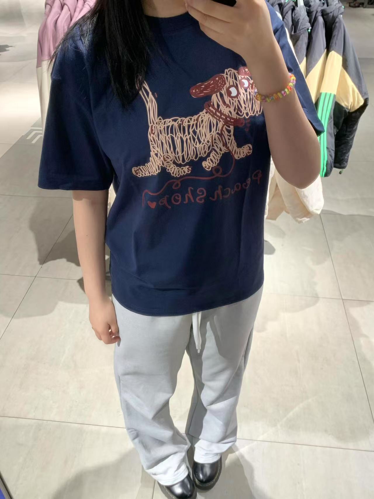 高品質純棉200克100%棉精梳緊密優質做工前印花短袖t恤女