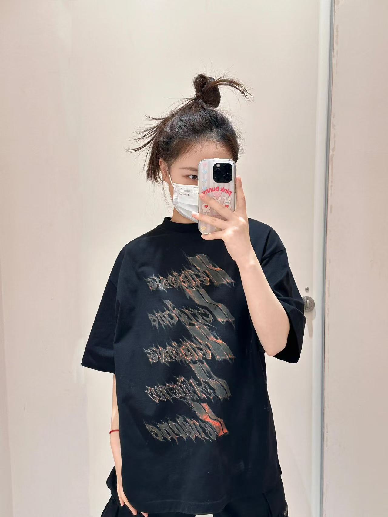 高品質純棉200克100%棉精梳緊密優質做工前印花短袖t恤女
