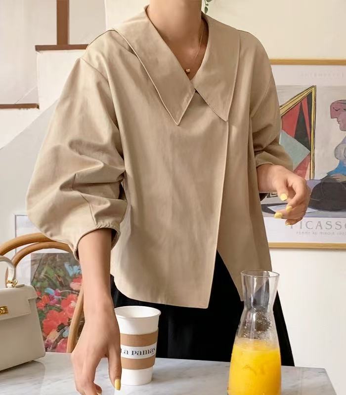 Korean chic autumn simple and versatile loose windbreaker cloak jacket
