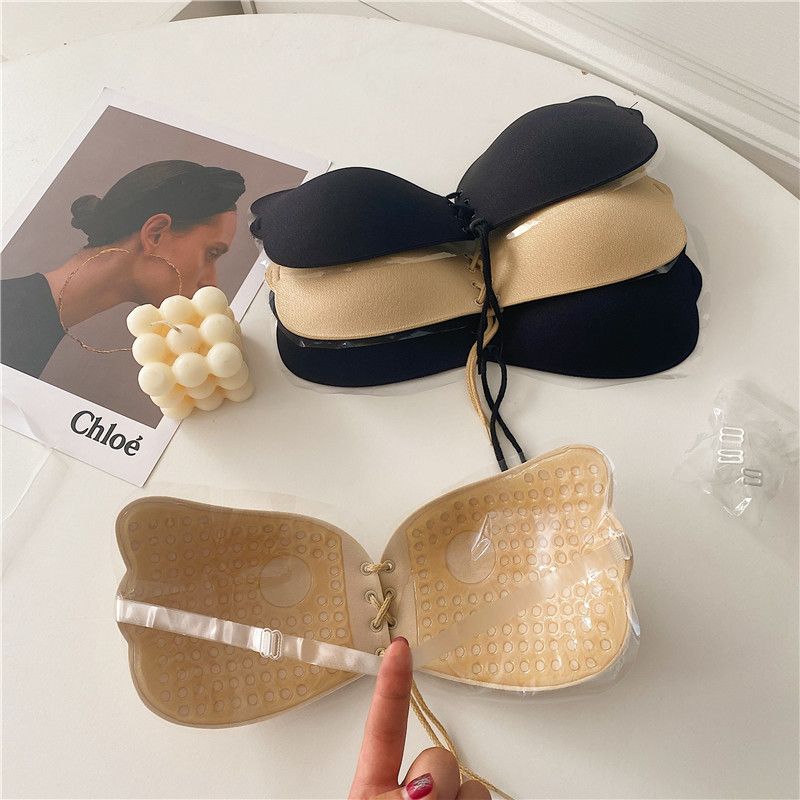 Real-life price~ Wedding dress beach backless breast sticker breast sticker non-slip top support gathering traceless silicone bra